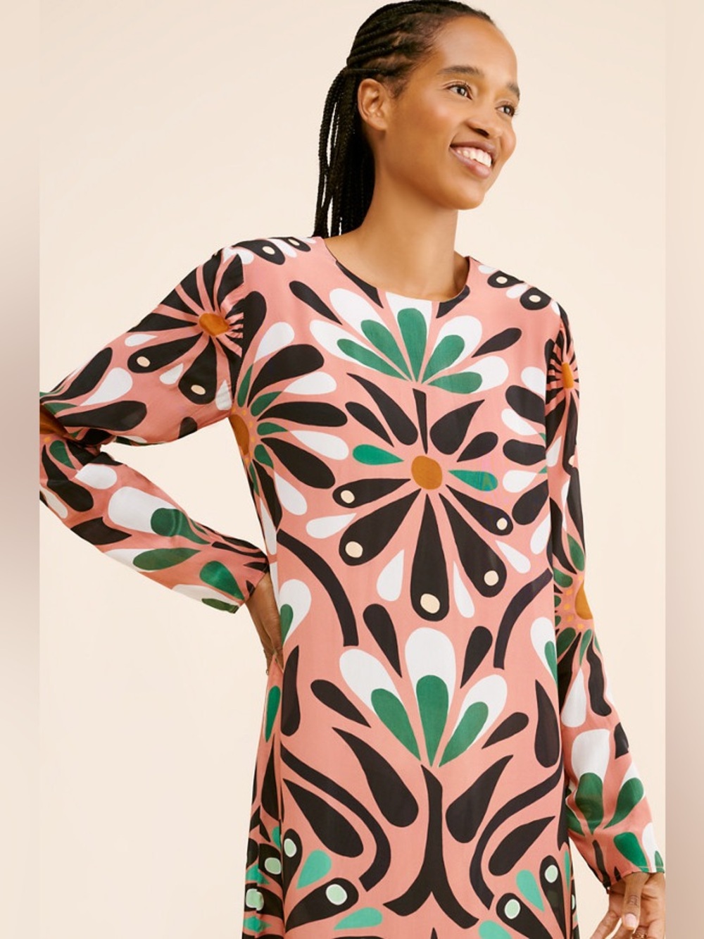 Farm Rio Ainika Flowers Long Sleeve Maxi Dress - Picture 4 of 4